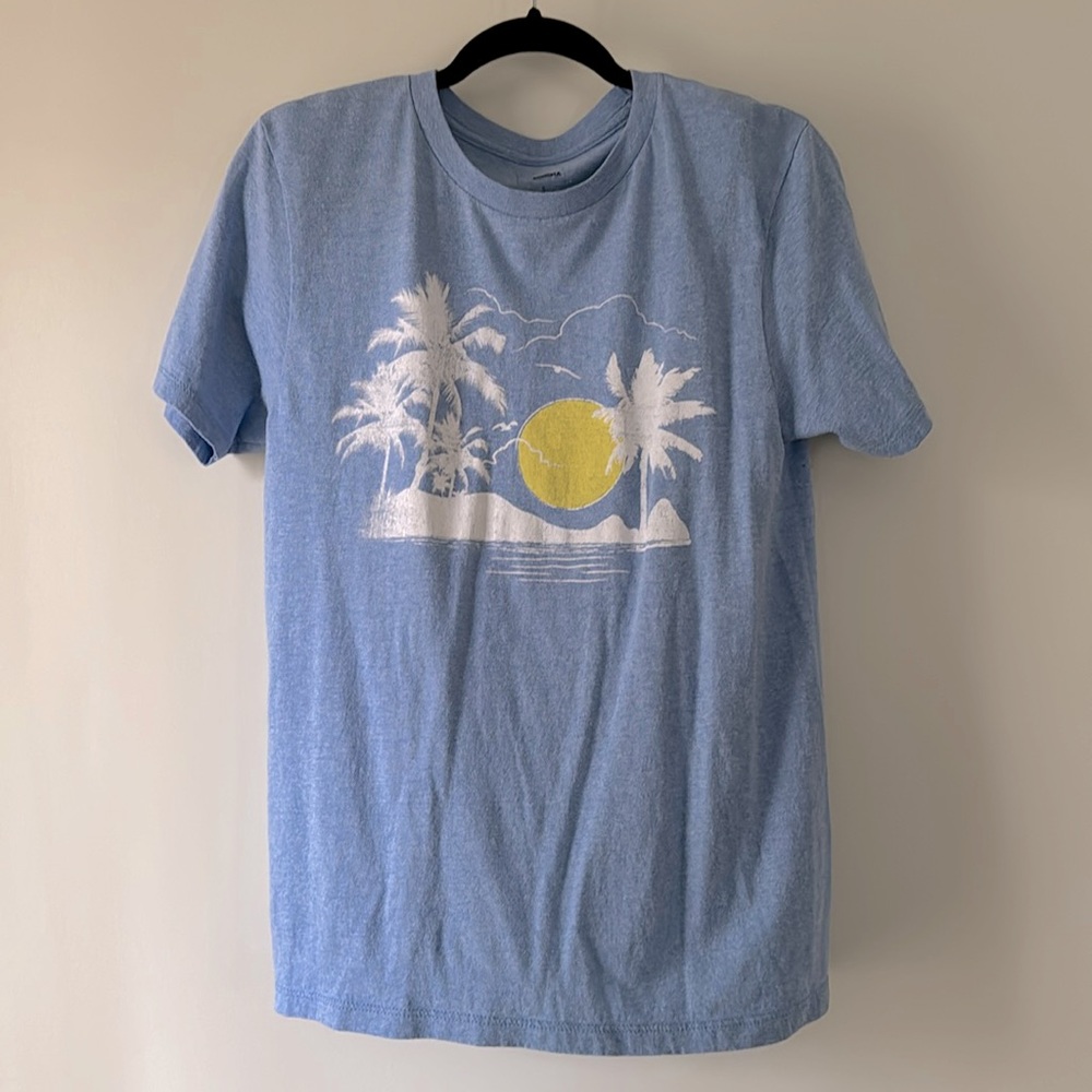 Sonoma Vintage Palm Sunset Tee - Relaxed Retro Vibe, Size S
